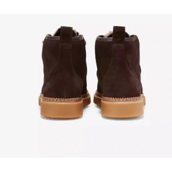 NEW Cole Haan Women's Summit Chukka Dark Chocolate Brown Plaid Lace Up Fur Boot - Picture 12 of 16